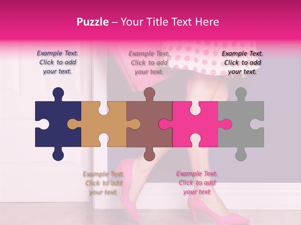 A Woman In A Polka Dot Dress Holding A Pink Purse PowerPoint Template