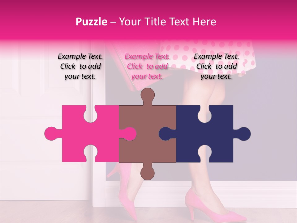 A Woman In A Polka Dot Dress Holding A Pink Purse PowerPoint Template