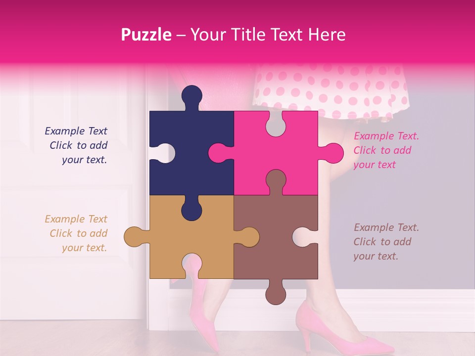 A Woman In A Polka Dot Dress Holding A Pink Purse PowerPoint Template