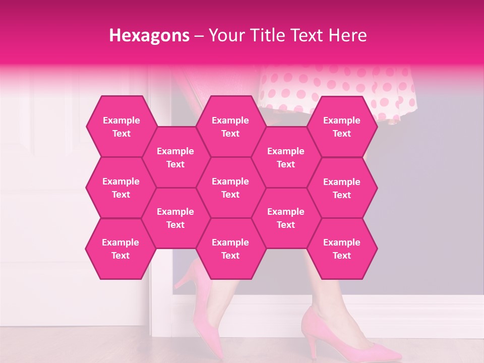 A Woman In A Polka Dot Dress Holding A Pink Purse PowerPoint Template