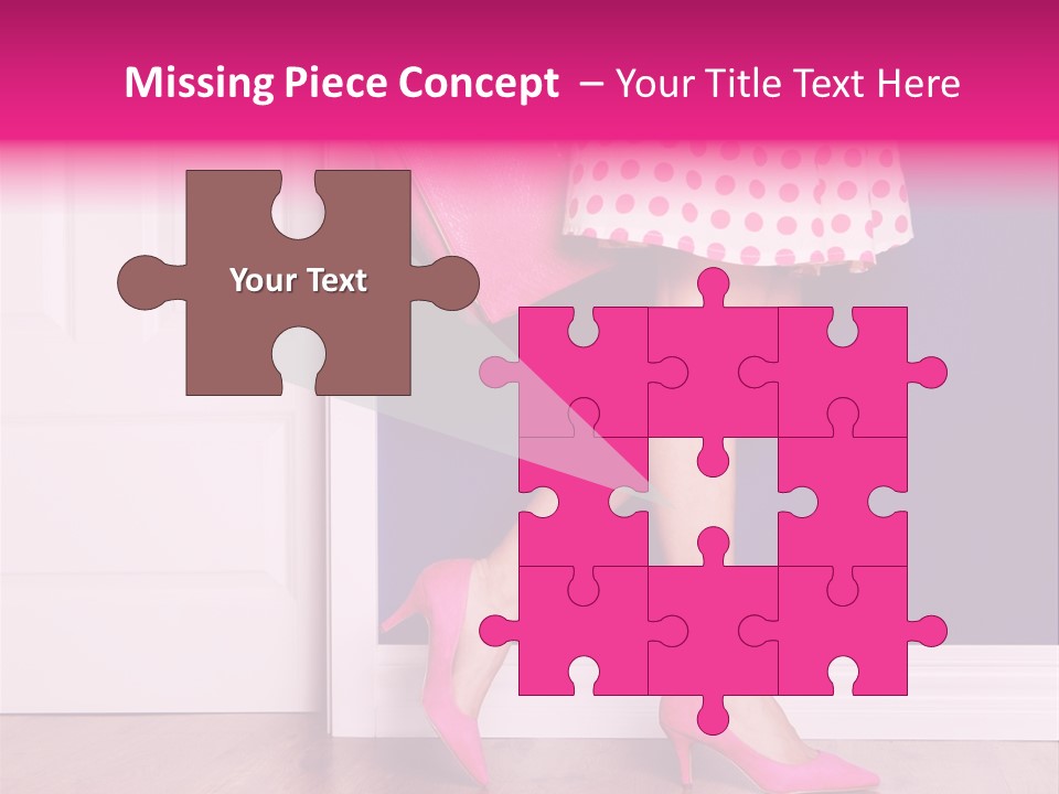 A Woman In A Polka Dot Dress Holding A Pink Purse PowerPoint Template