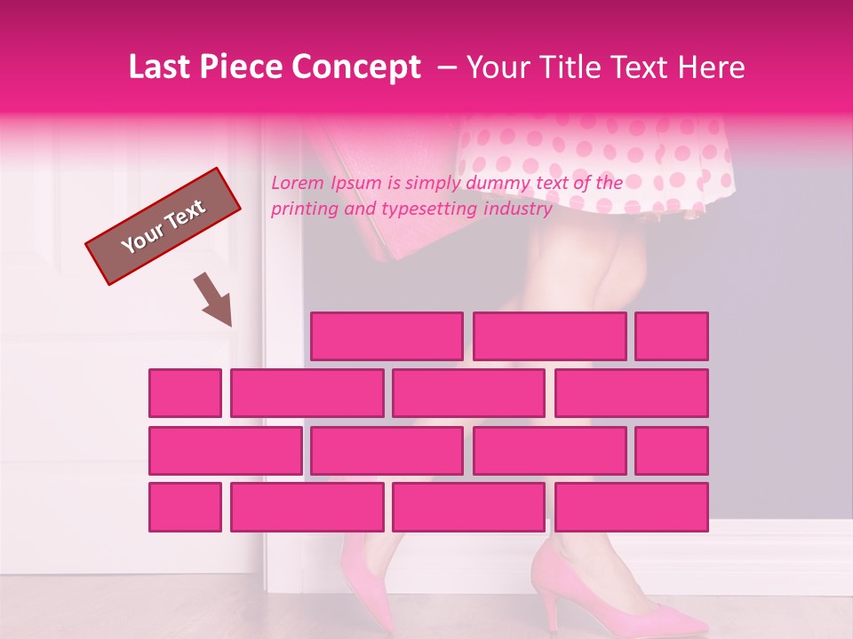 A Woman In A Polka Dot Dress Holding A Pink Purse PowerPoint Template