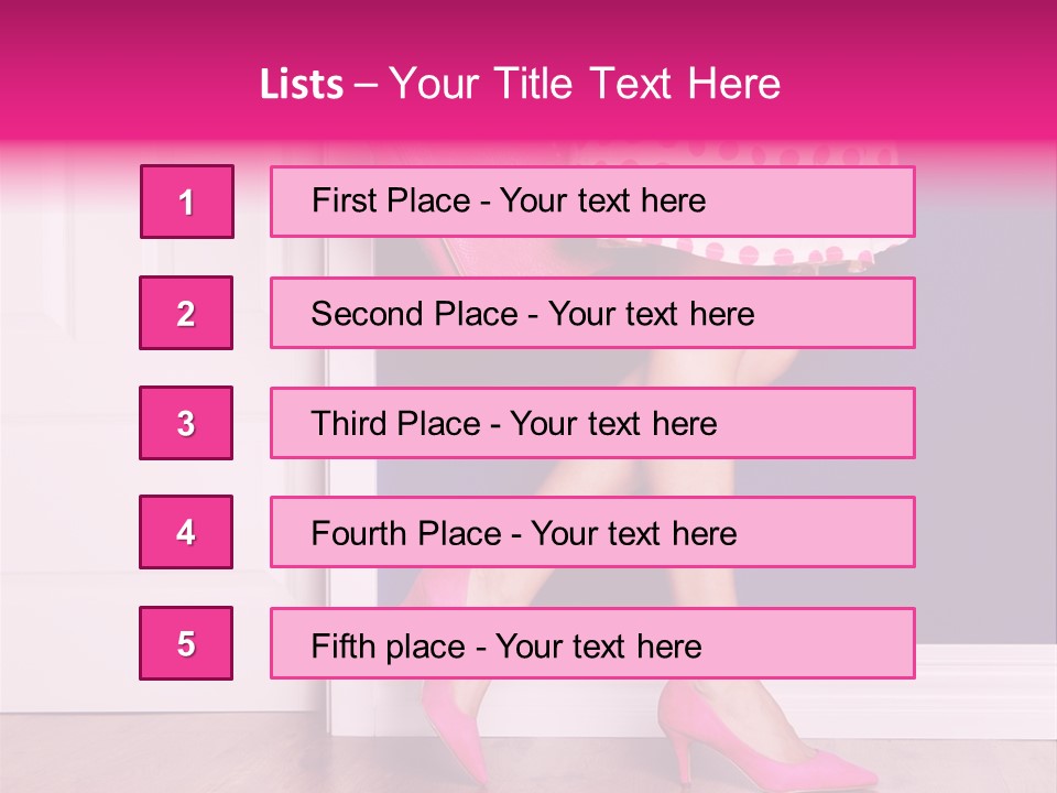 A Woman In A Polka Dot Dress Holding A Pink Purse PowerPoint Template