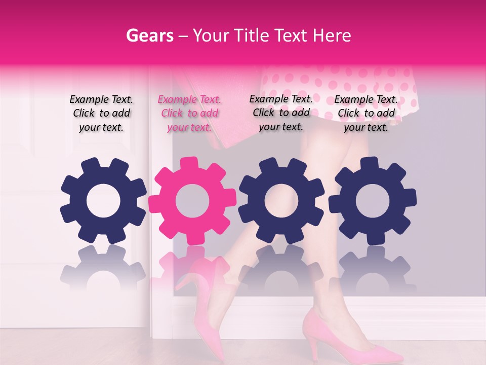 A Woman In A Polka Dot Dress Holding A Pink Purse PowerPoint Template