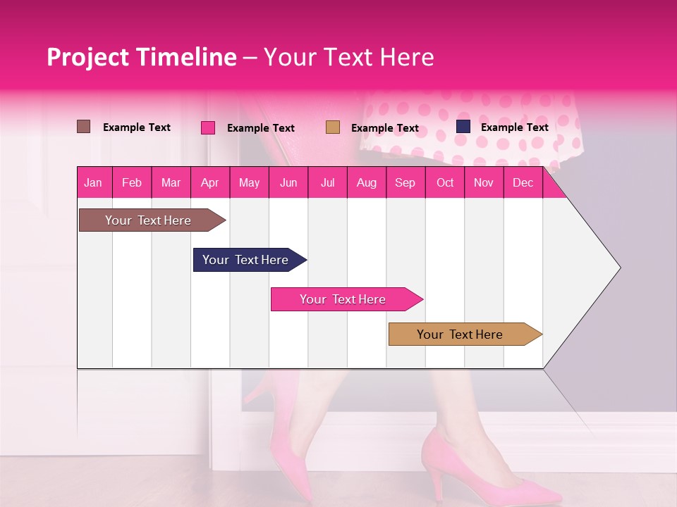 A Woman In A Polka Dot Dress Holding A Pink Purse PowerPoint Template