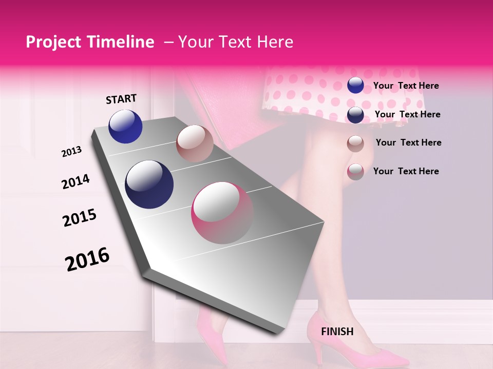 A Woman In A Polka Dot Dress Holding A Pink Purse PowerPoint Template