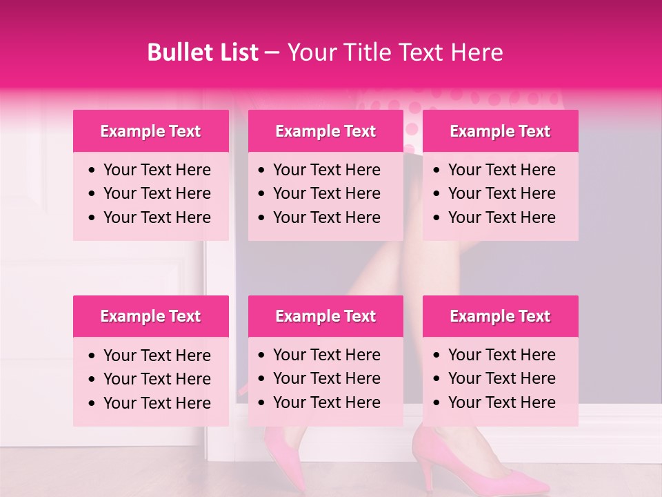 A Woman In A Polka Dot Dress Holding A Pink Purse PowerPoint Template