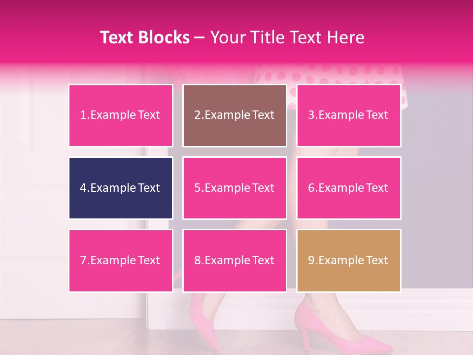 A Woman In A Polka Dot Dress Holding A Pink Purse PowerPoint Template