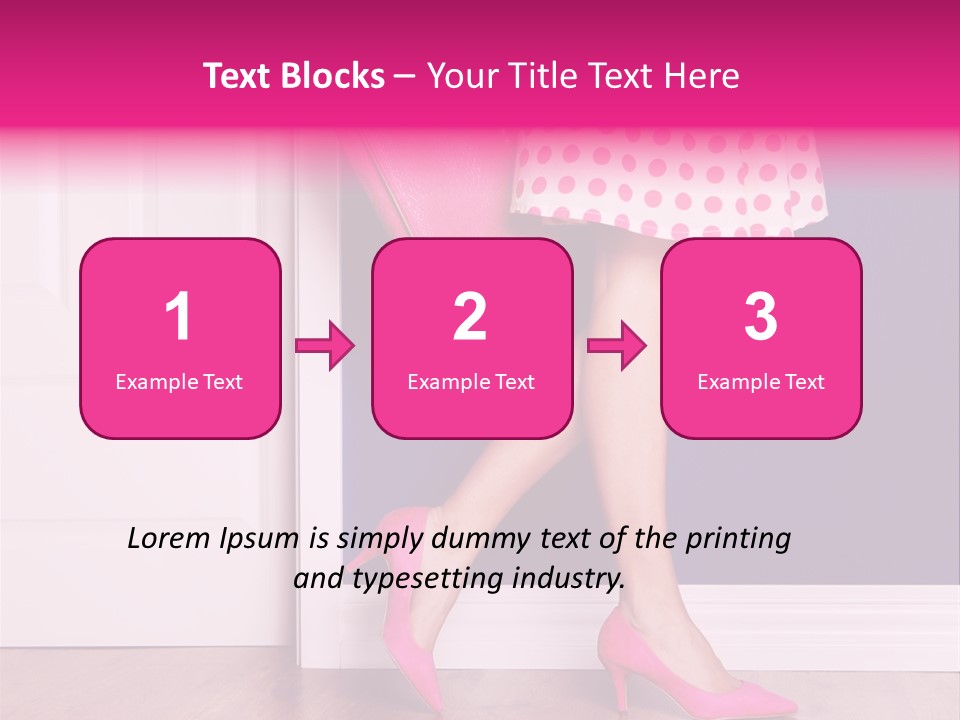 A Woman In A Polka Dot Dress Holding A Pink Purse PowerPoint Template