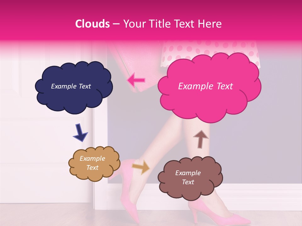 A Woman In A Polka Dot Dress Holding A Pink Purse PowerPoint Template