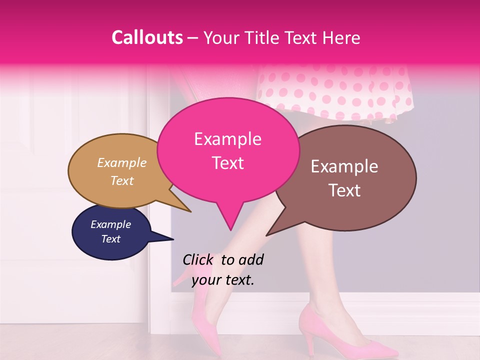 A Woman In A Polka Dot Dress Holding A Pink Purse PowerPoint Template