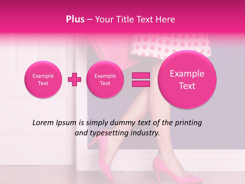 A Woman In A Polka Dot Dress Holding A Pink Purse PowerPoint Template