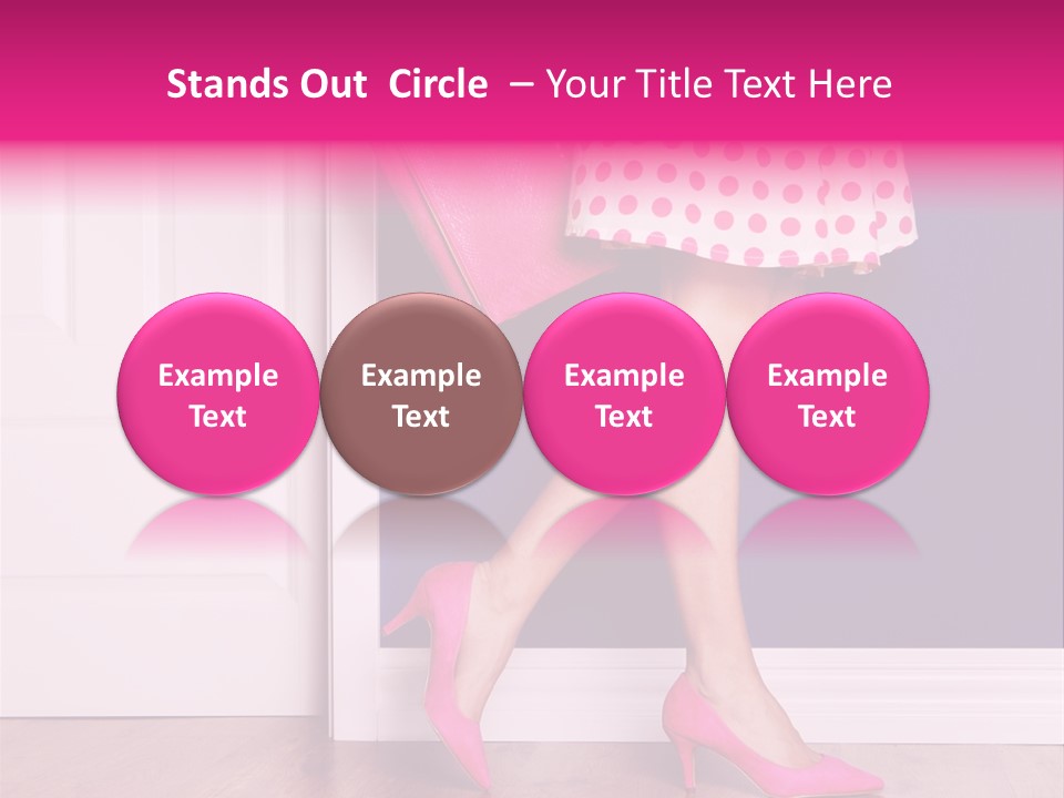 A Woman In A Polka Dot Dress Holding A Pink Purse PowerPoint Template