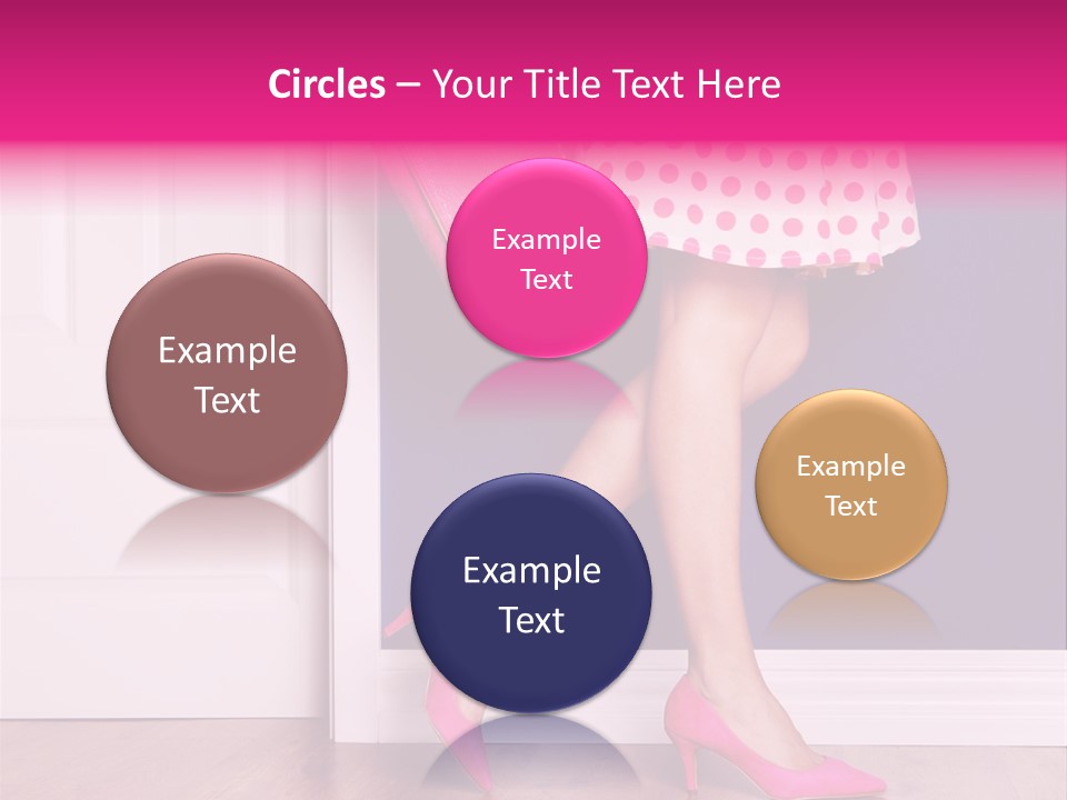 A Woman In A Polka Dot Dress Holding A Pink Purse PowerPoint Template