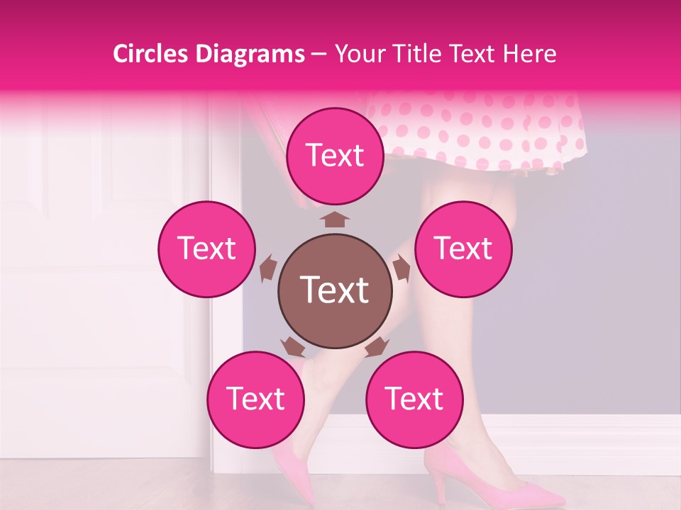 A Woman In A Polka Dot Dress Holding A Pink Purse PowerPoint Template