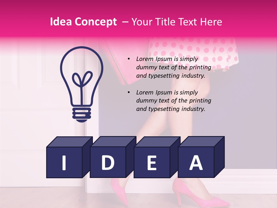 A Woman In A Polka Dot Dress Holding A Pink Purse PowerPoint Template