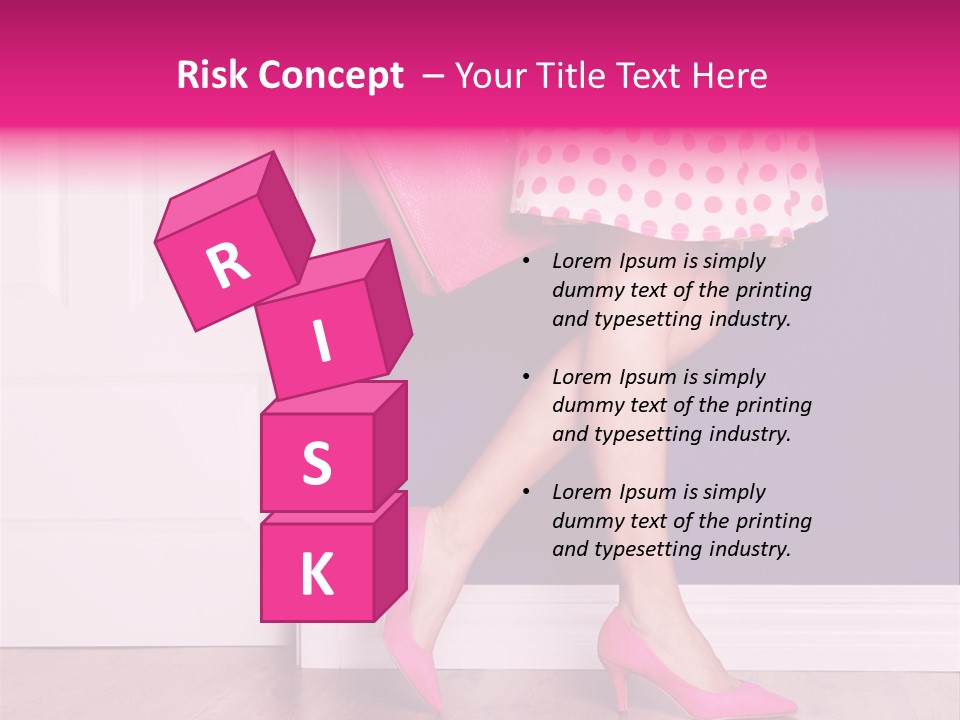 A Woman In A Polka Dot Dress Holding A Pink Purse PowerPoint Template