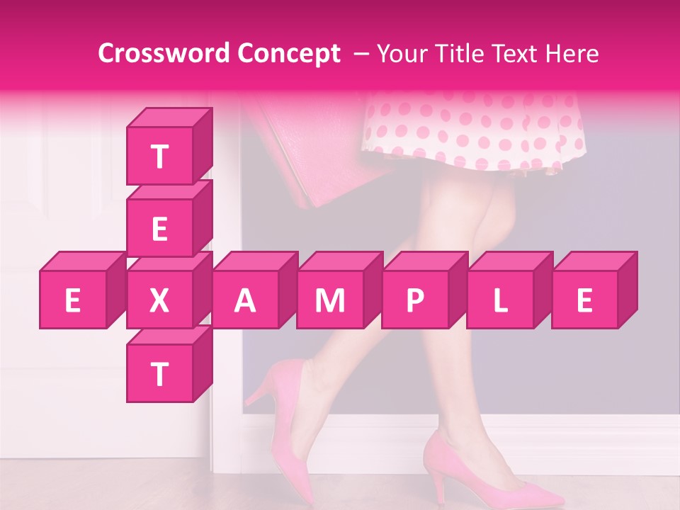 A Woman In A Polka Dot Dress Holding A Pink Purse PowerPoint Template