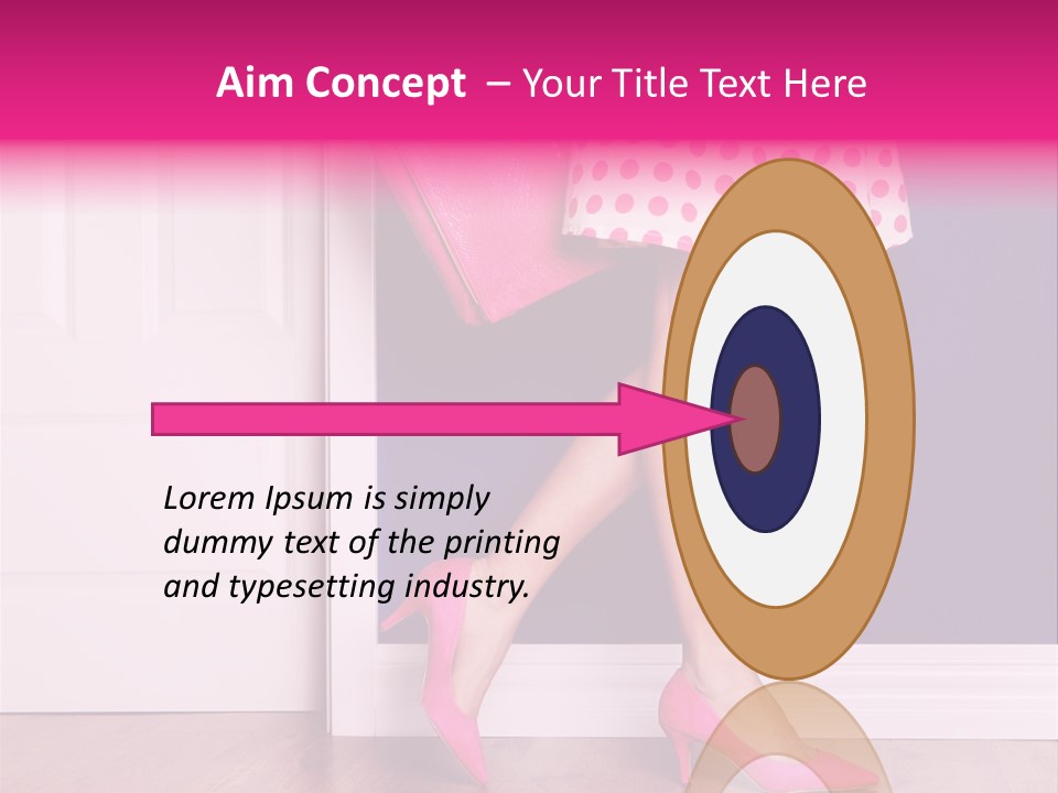 A Woman In A Polka Dot Dress Holding A Pink Purse PowerPoint Template