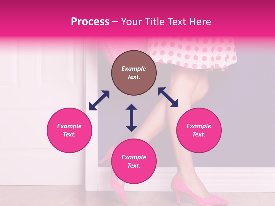 A Woman In A Polka Dot Dress Holding A Pink Purse PowerPoint Template