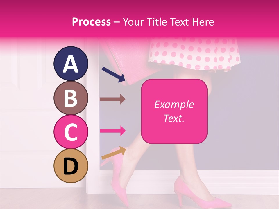 A Woman In A Polka Dot Dress Holding A Pink Purse PowerPoint Template
