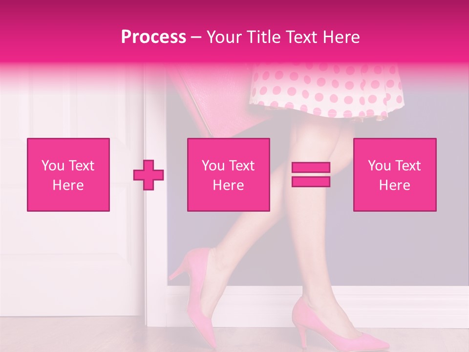 A Woman In A Polka Dot Dress Holding A Pink Purse PowerPoint Template