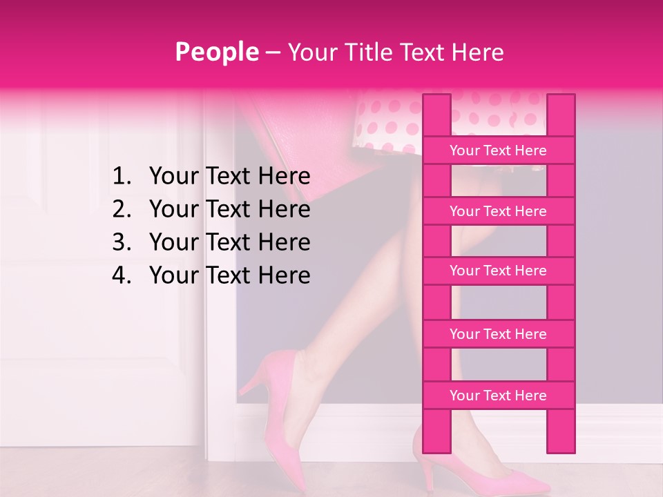 A Woman In A Polka Dot Dress Holding A Pink Purse PowerPoint Template