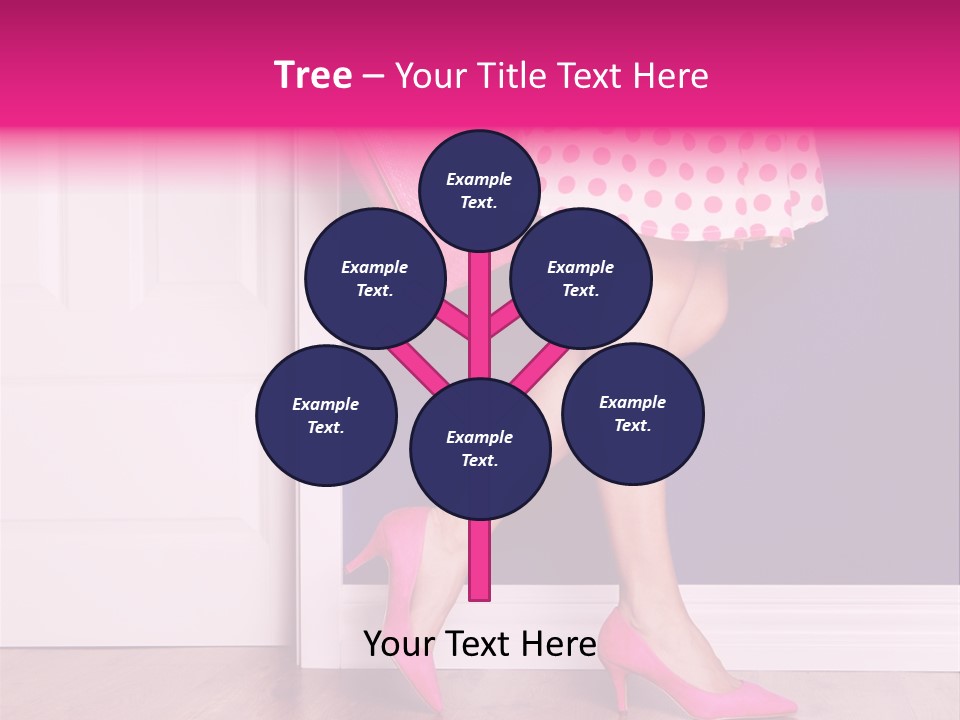 A Woman In A Polka Dot Dress Holding A Pink Purse PowerPoint Template