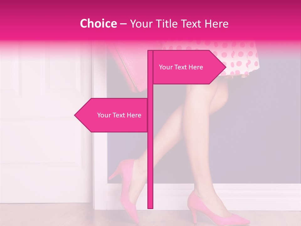 A Woman In A Polka Dot Dress Holding A Pink Purse PowerPoint Template