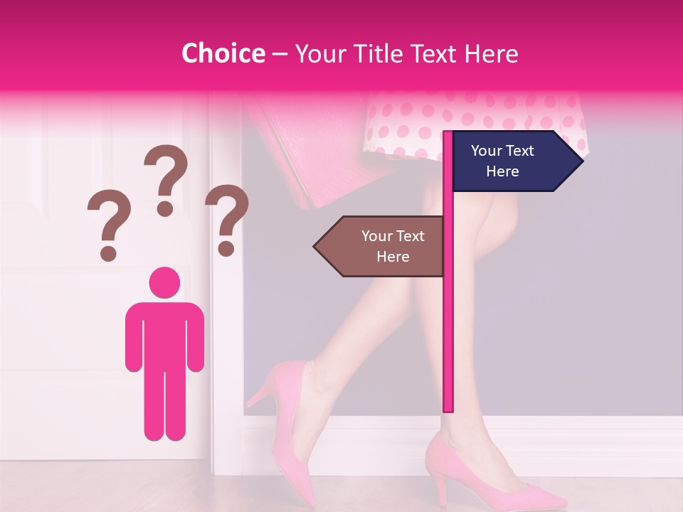 A Woman In A Polka Dot Dress Holding A Pink Purse PowerPoint Template