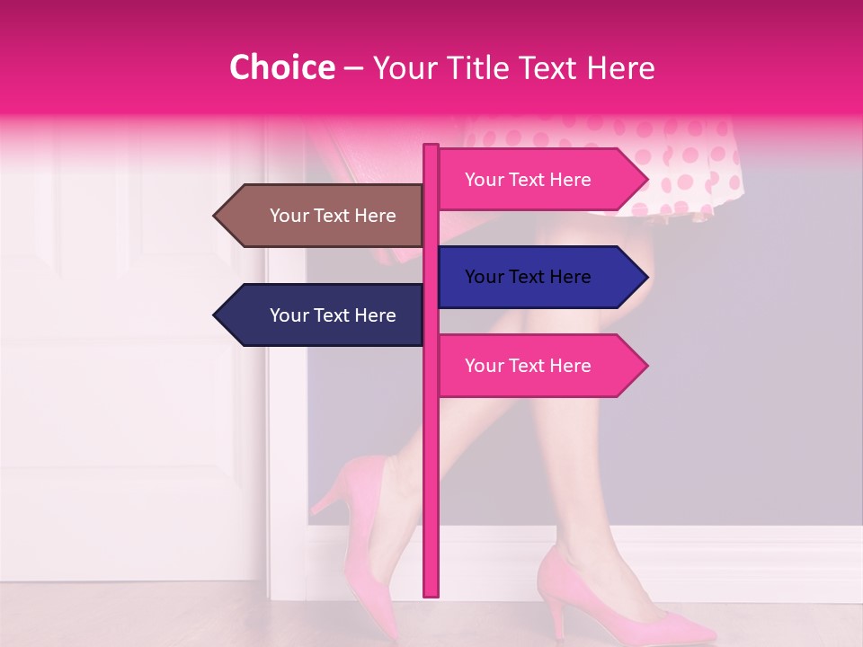 A Woman In A Polka Dot Dress Holding A Pink Purse PowerPoint Template