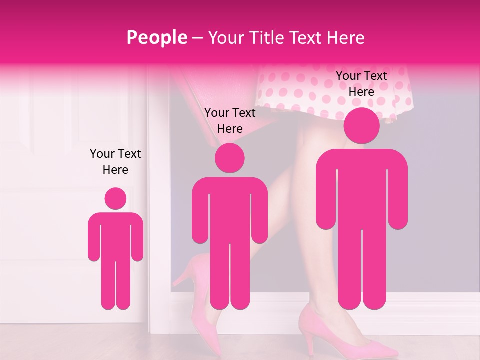 A Woman In A Polka Dot Dress Holding A Pink Purse PowerPoint Template