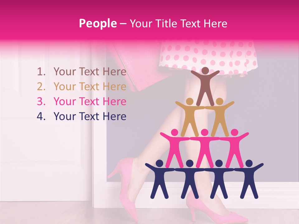 A Woman In A Polka Dot Dress Holding A Pink Purse PowerPoint Template