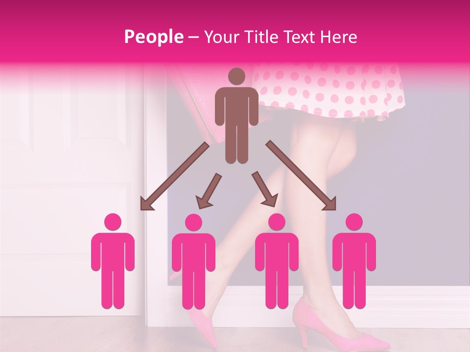 A Woman In A Polka Dot Dress Holding A Pink Purse PowerPoint Template