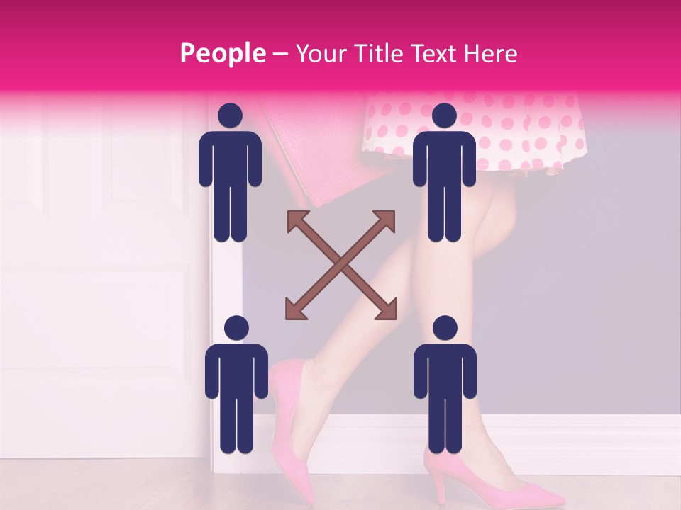 A Woman In A Polka Dot Dress Holding A Pink Purse PowerPoint Template
