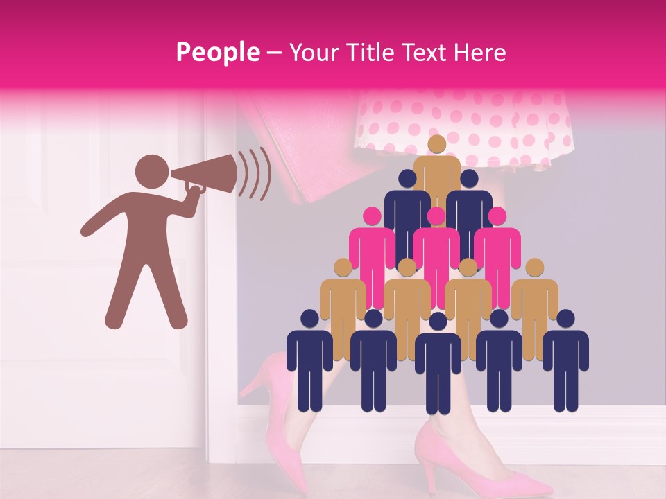 A Woman In A Polka Dot Dress Holding A Pink Purse PowerPoint Template