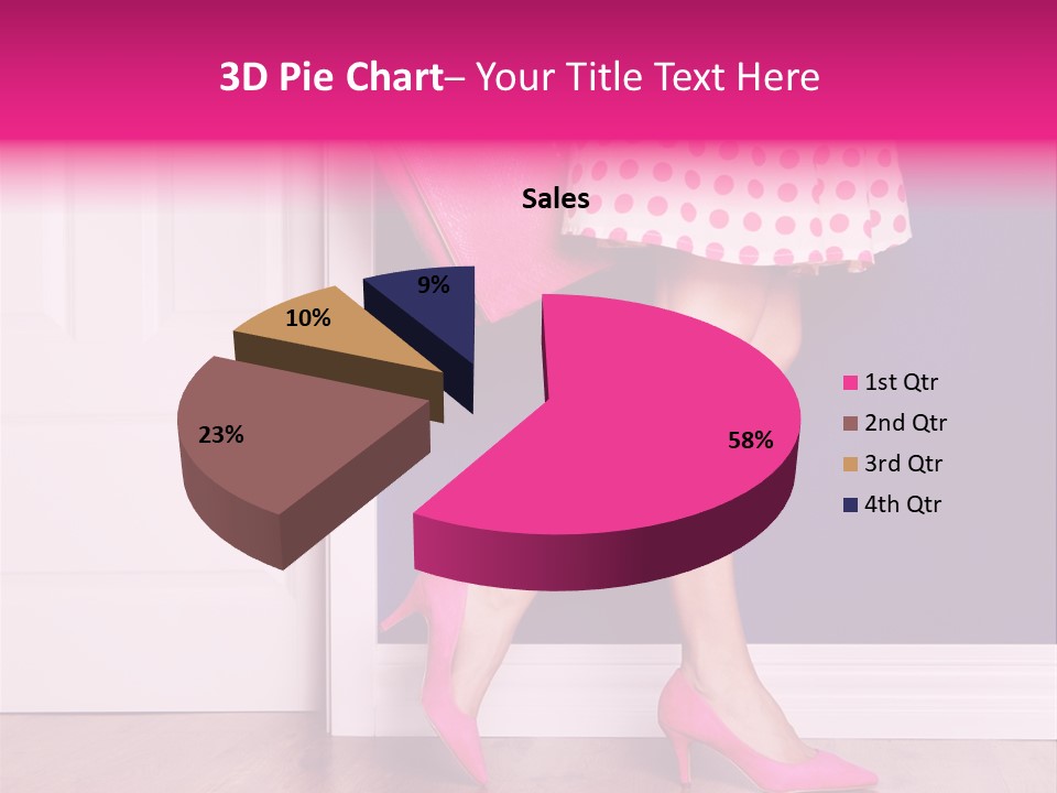 A Woman In A Polka Dot Dress Holding A Pink Purse PowerPoint Template