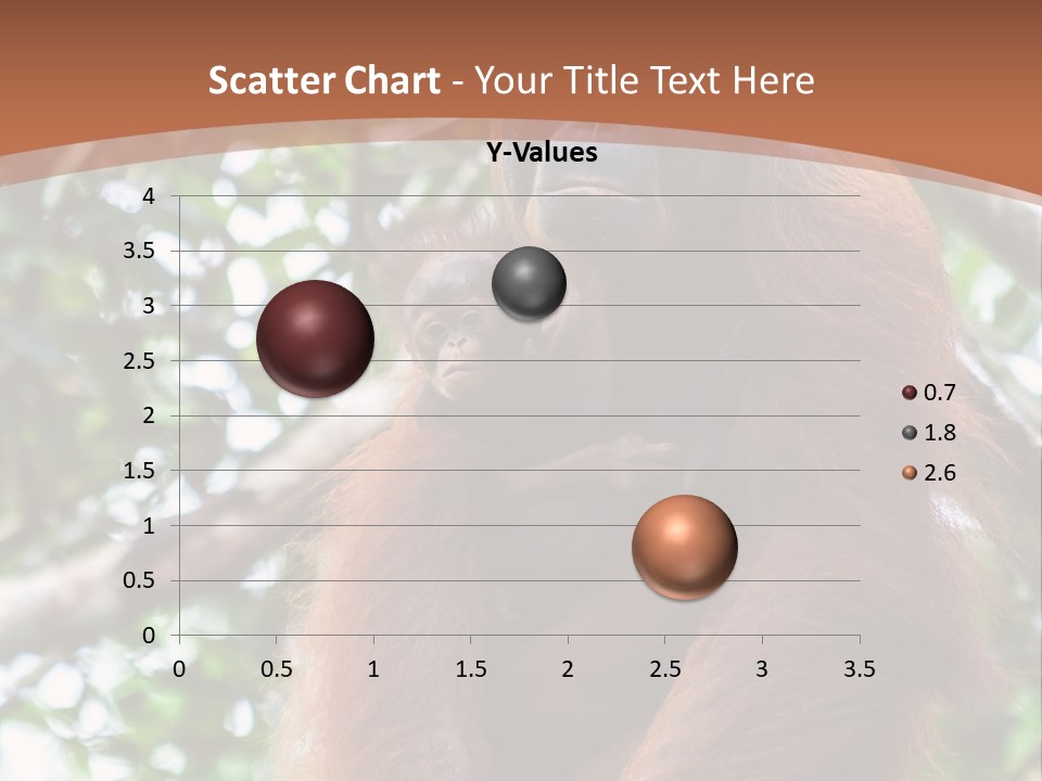 A Baby Oranguel Hanging From A Tree With Its Mother PowerPoint Template