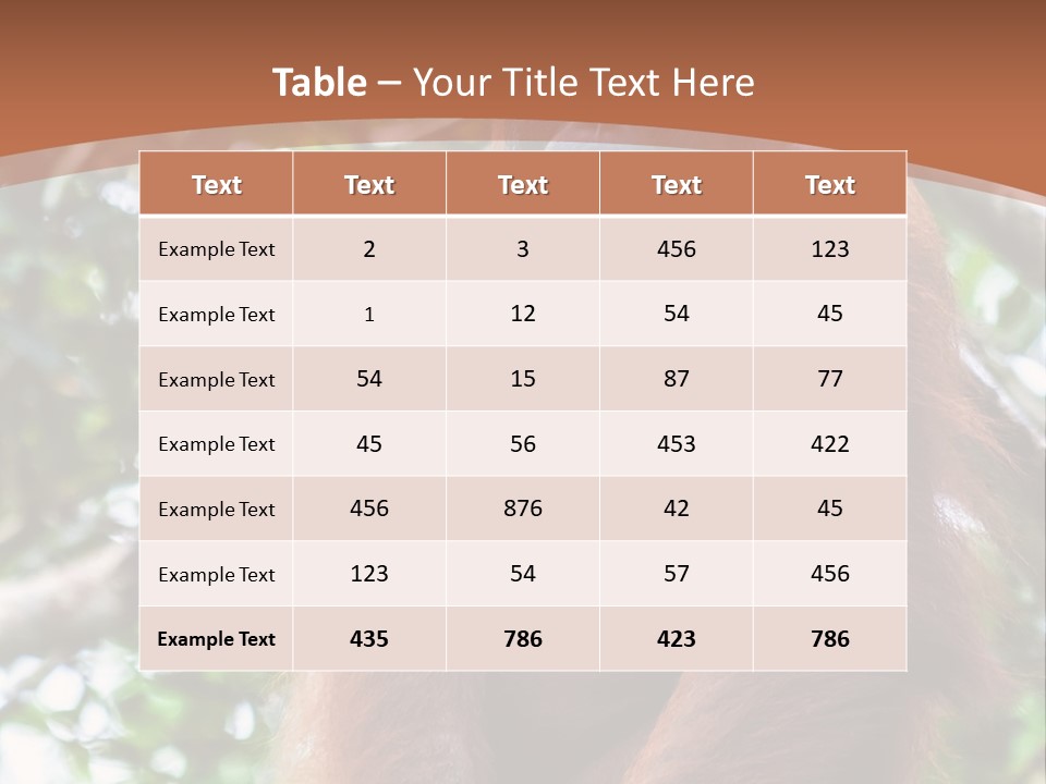A Baby Oranguel Hanging From A Tree With Its Mother PowerPoint Template