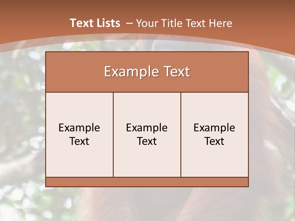 A Baby Oranguel Hanging From A Tree With Its Mother PowerPoint Template