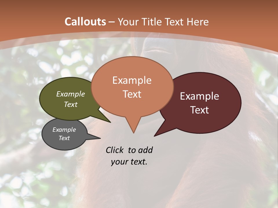 A Baby Oranguel Hanging From A Tree With Its Mother PowerPoint Template