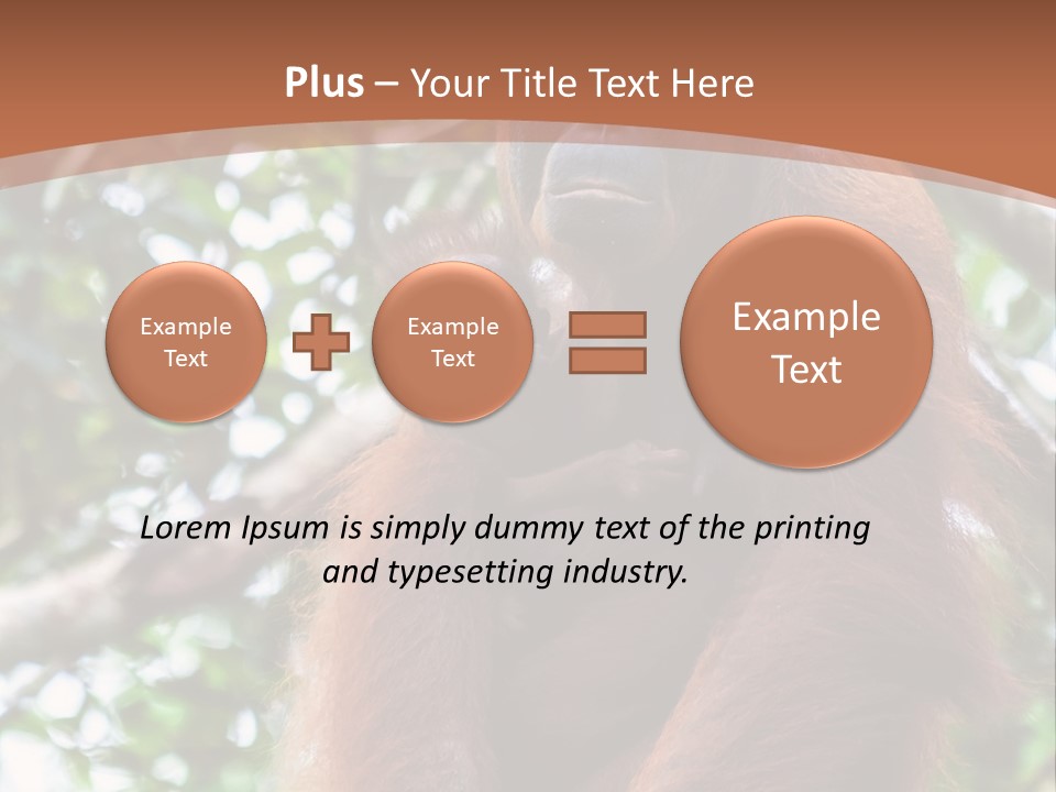 A Baby Oranguel Hanging From A Tree With Its Mother PowerPoint Template