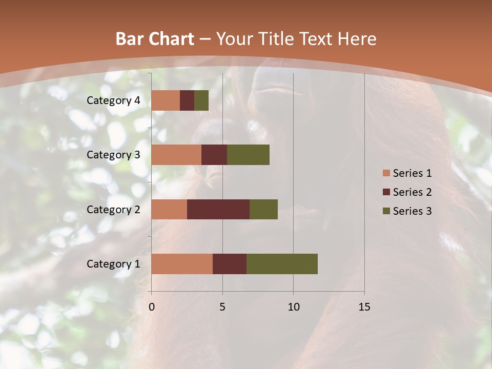 A Baby Oranguel Hanging From A Tree With Its Mother PowerPoint Template