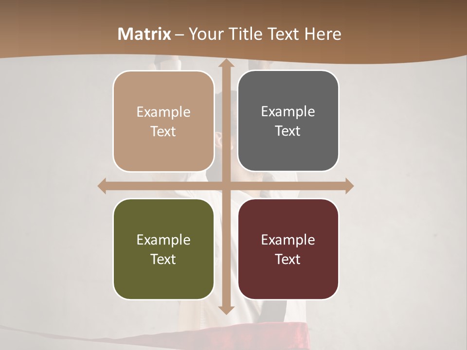 A Man In A Tie Is Holding A Red Ribbon PowerPoint Template