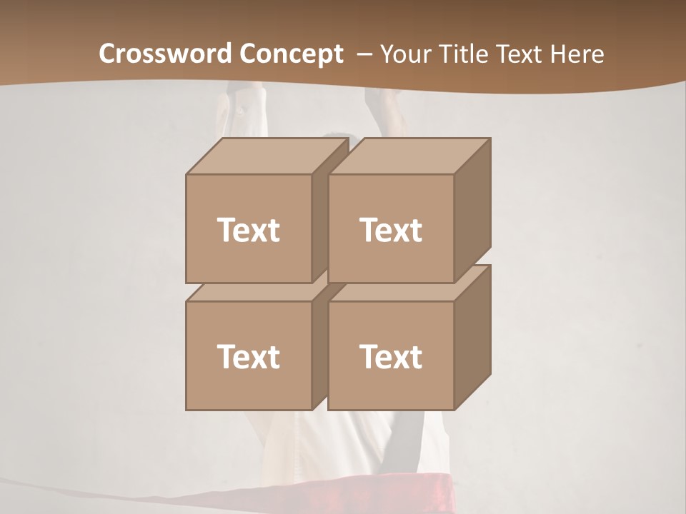 A Man In A Tie Is Holding A Red Ribbon PowerPoint Template