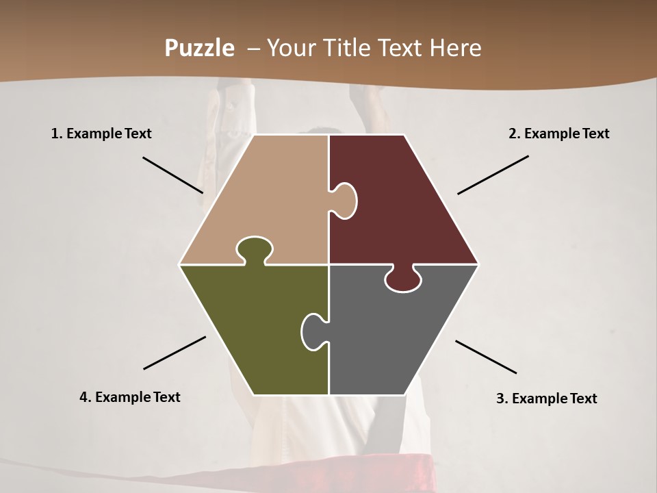 A Man In A Tie Is Holding A Red Ribbon PowerPoint Template