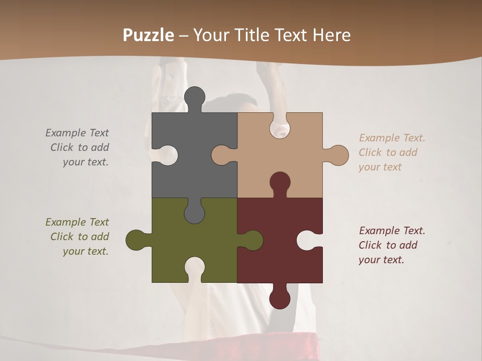 A Man In A Tie Is Holding A Red Ribbon PowerPoint Template