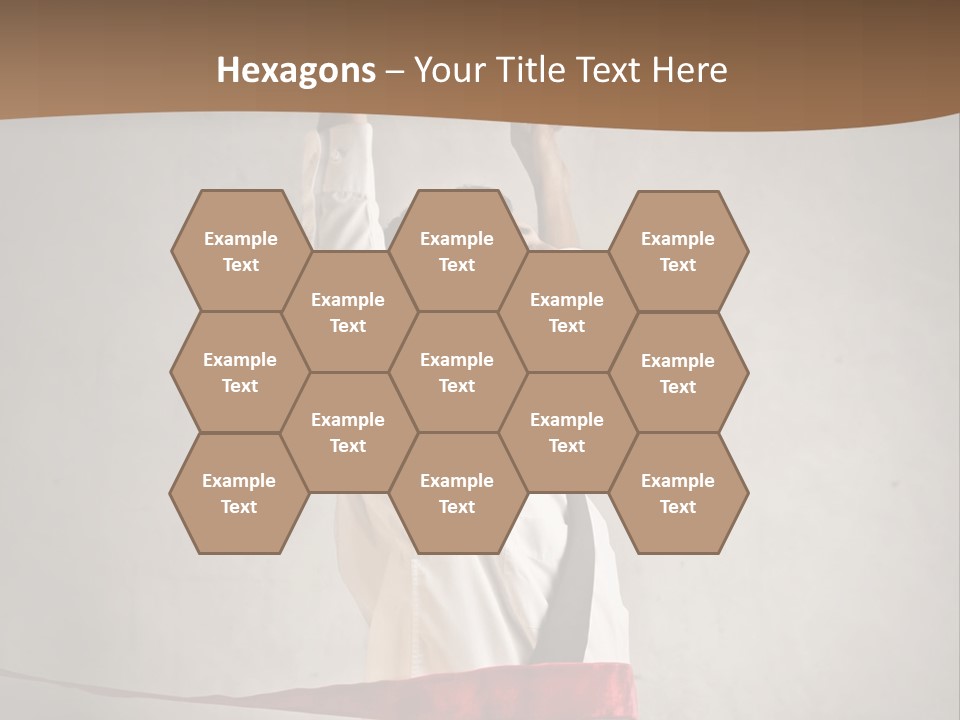 A Man In A Tie Is Holding A Red Ribbon PowerPoint Template