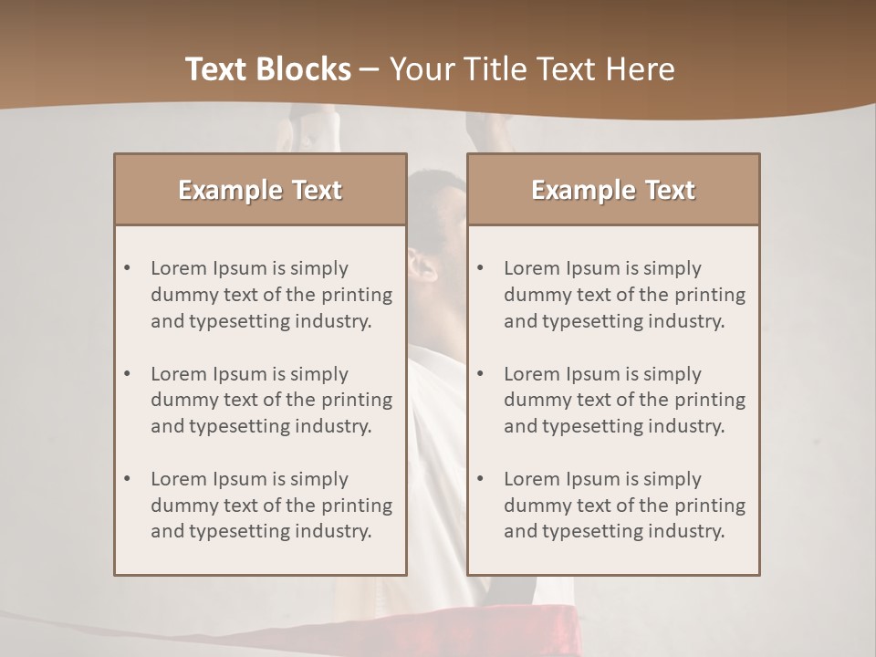 A Man In A Tie Is Holding A Red Ribbon PowerPoint Template