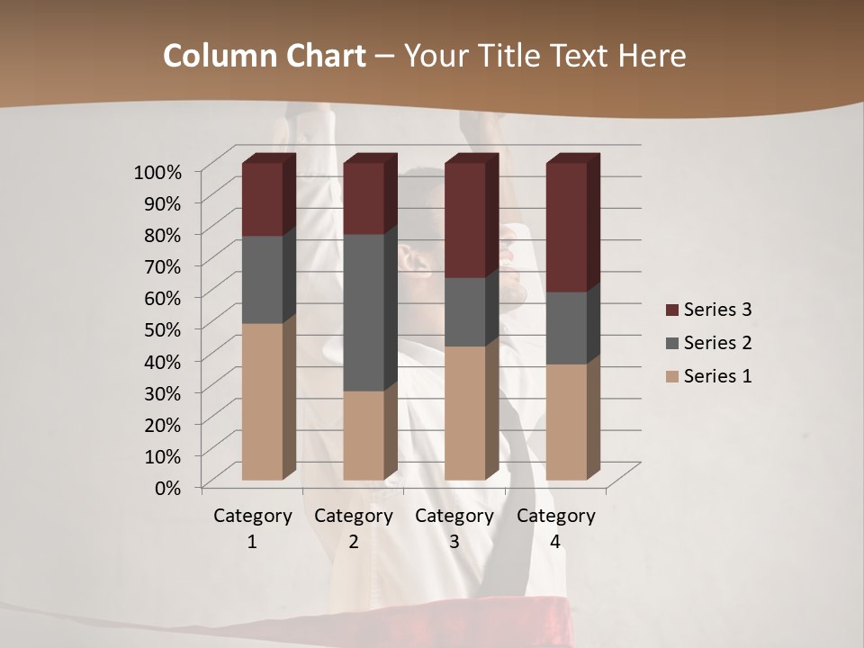 A Man In A Tie Is Holding A Red Ribbon PowerPoint Template